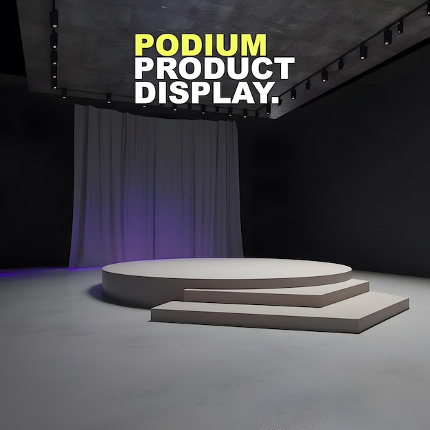 PSD scene podium stage display mockup for product presentation podium for product display showcase