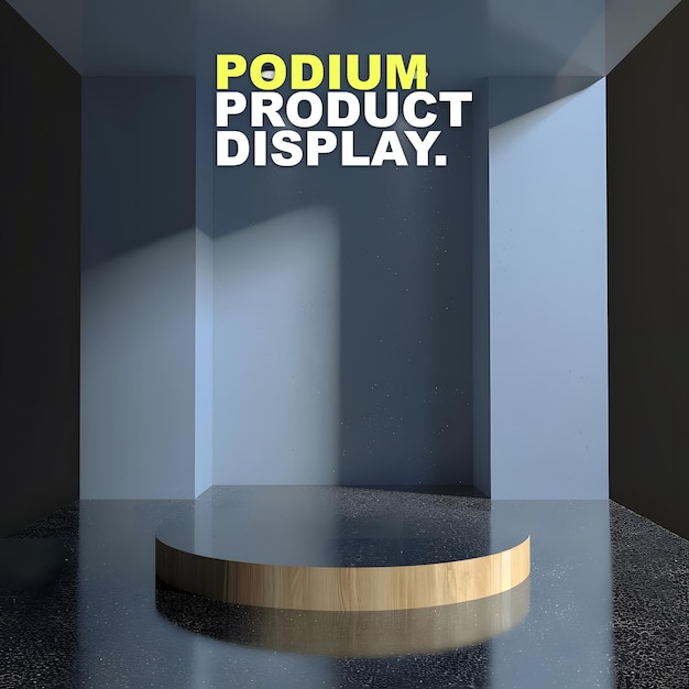 PSD scene podium stage display mockup for product presentation podium for product display showcase