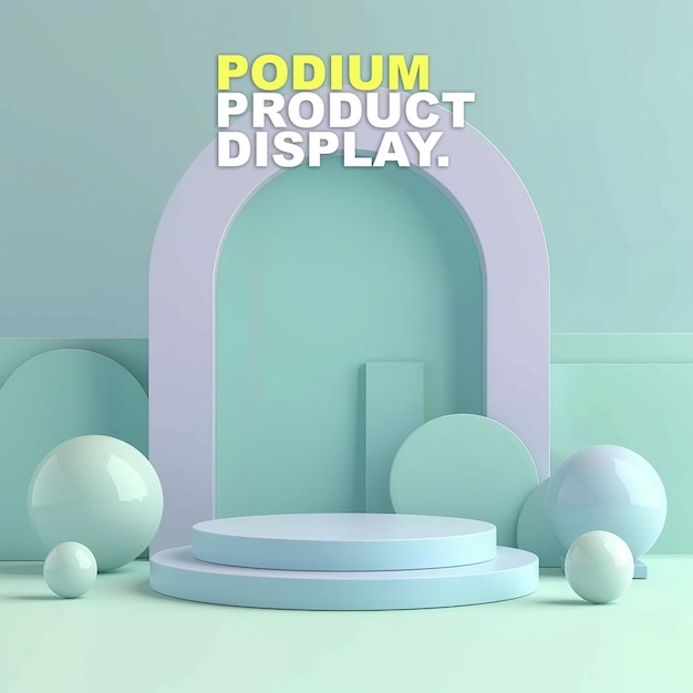 Scene podium stage display mockup for product presentation podium for product display showcase