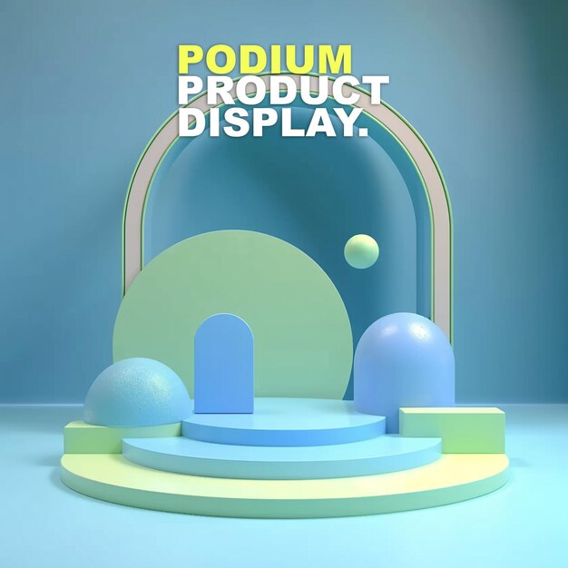 Scene podium stage display mockup for product presentation podium for product display showcase