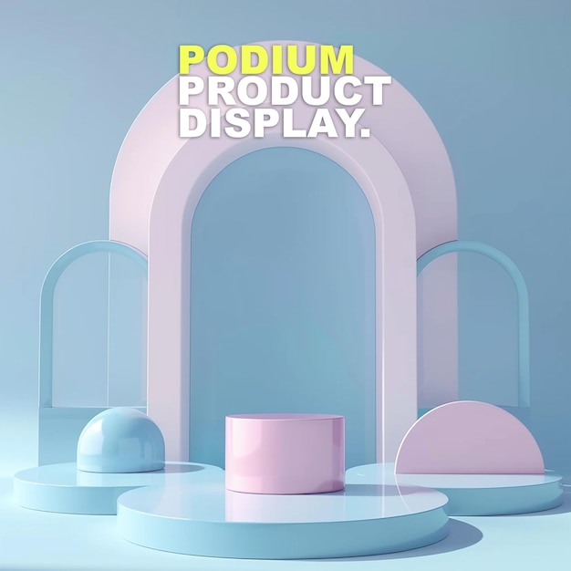 Scene podium stage display mockup for product presentation podium for product display showcase