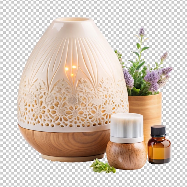 PSD scentsy diffuser and oils on transparent background