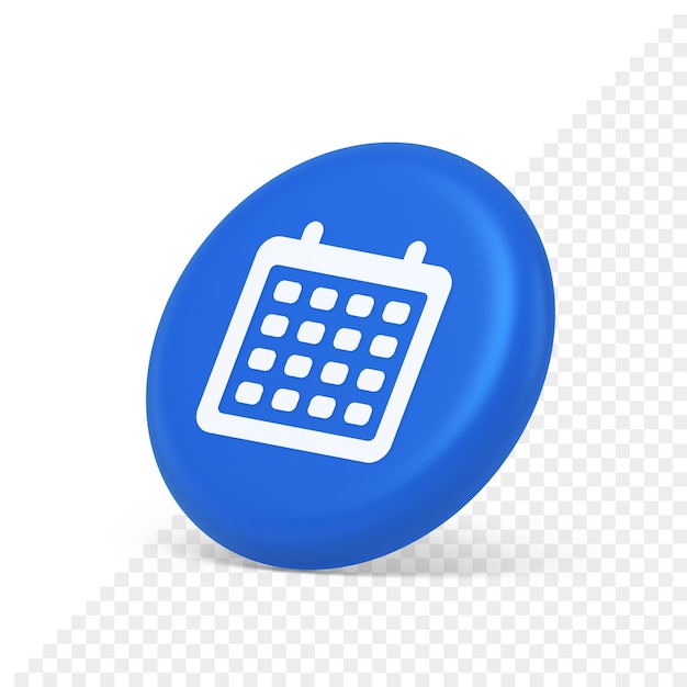 Schedule planner organizer button to do list agenda reminder service 3d isometric realistic icon