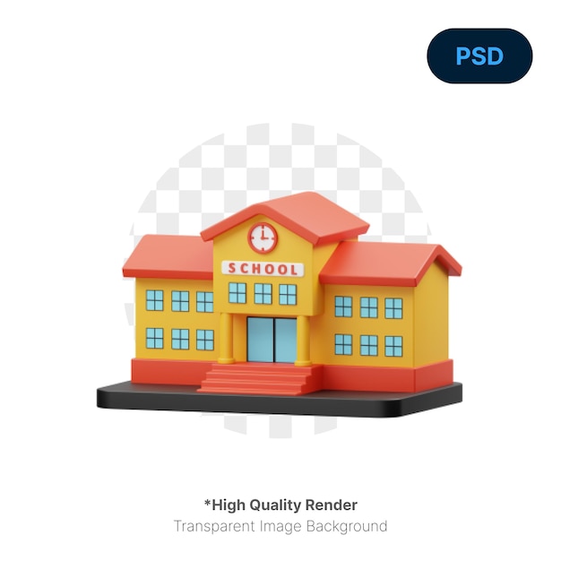 School 3D Icon Premium Psd