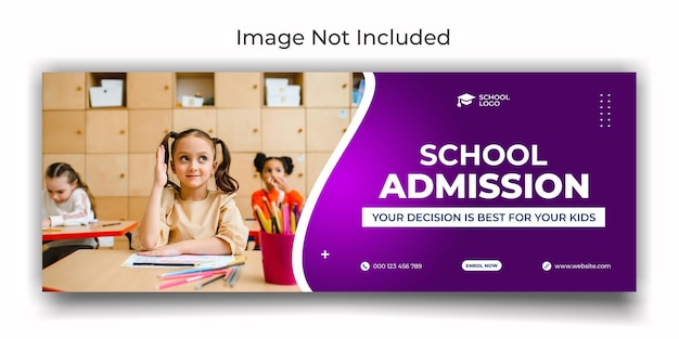 School admission cover social media template design