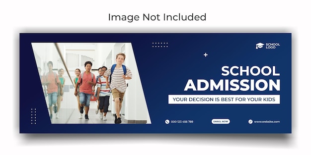 School admission cover social media template design