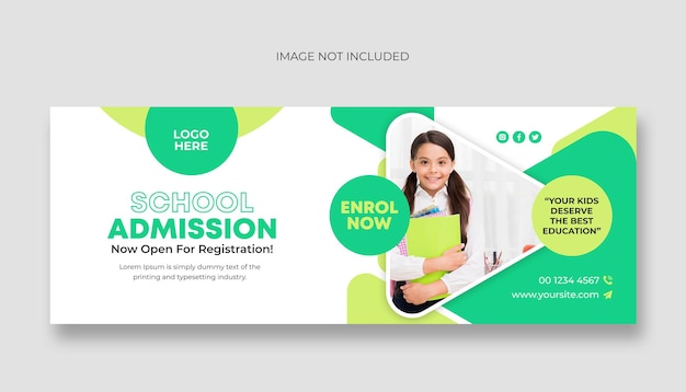 School admission facebook cover and web banner template