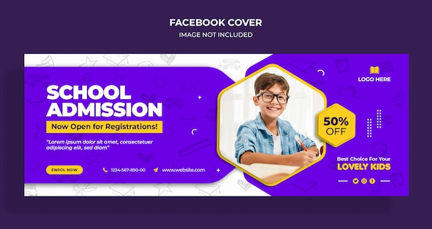 School admission Facebook timeline cover and web template