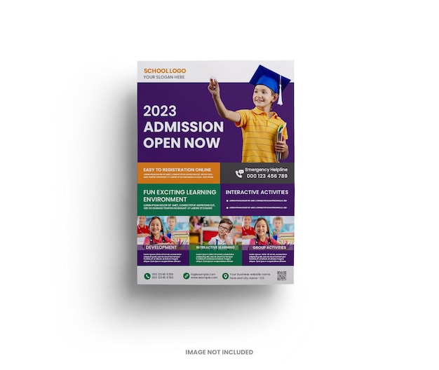 PSD school admission flyer design template