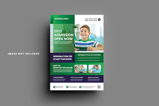 PSD school admission flyer design template