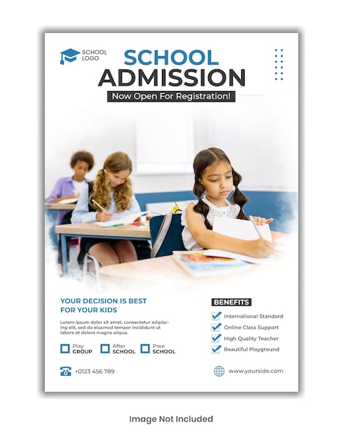 PSD school admission flyer template design