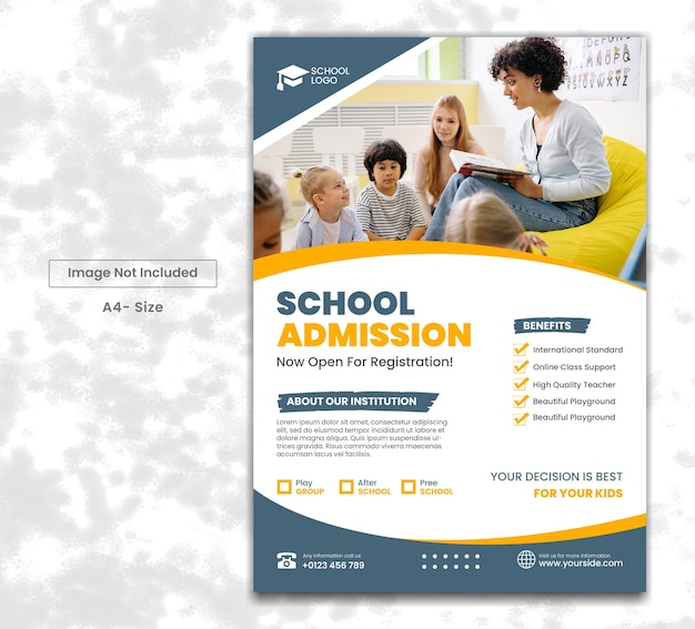 PSD school admission flyer template design