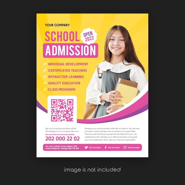 School admission flyer template