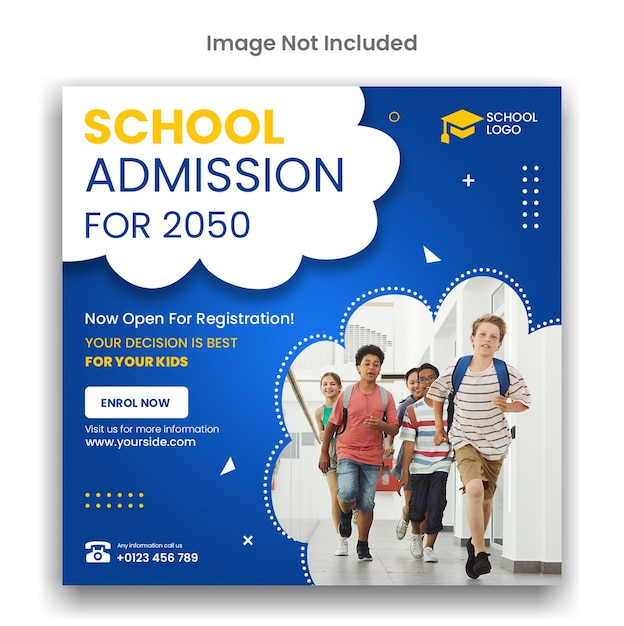 School admission instagram or social media post template