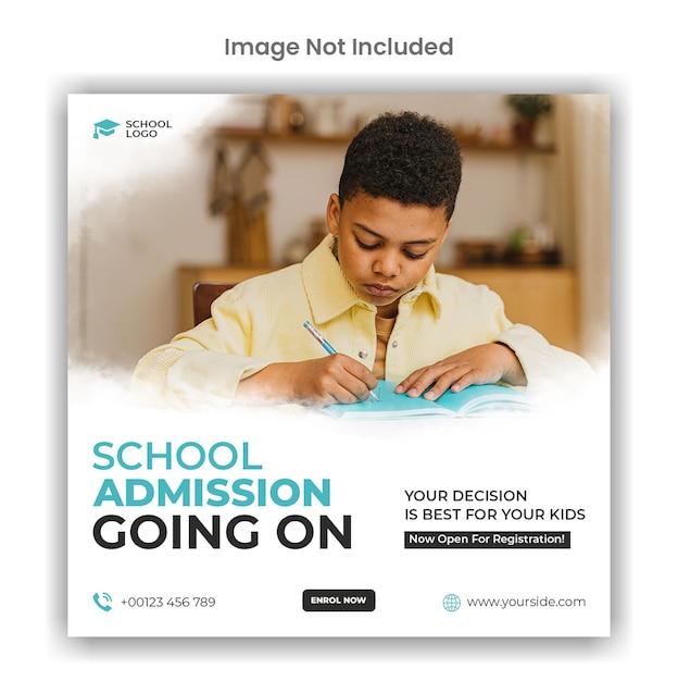 School admission instagram or social media template design