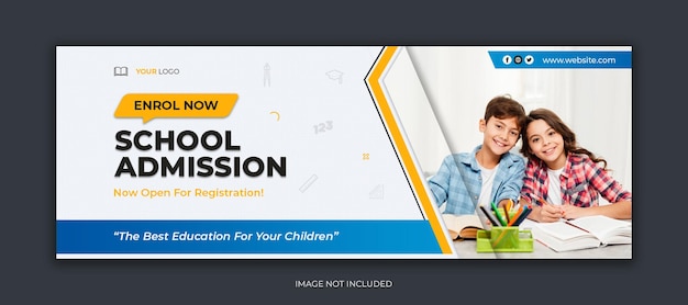 School admission social media facebook cover template