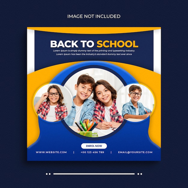 School admission social media post flyer social media postInstagram post or web banner template