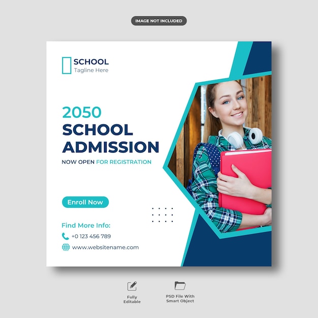 School admission social media post template