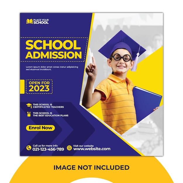 School admission social media post template