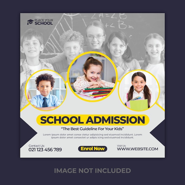 School admission social media post template