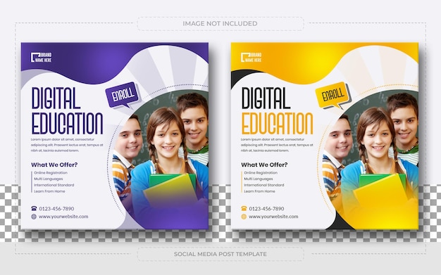 School admission social media post and web banner template