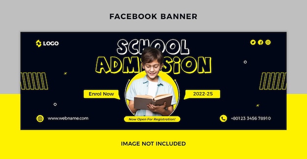 School admission social media post or web banner template