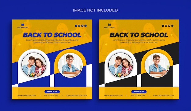 School admission social media post or web banner template