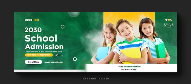 School admission social media web banner and facebook cover template design