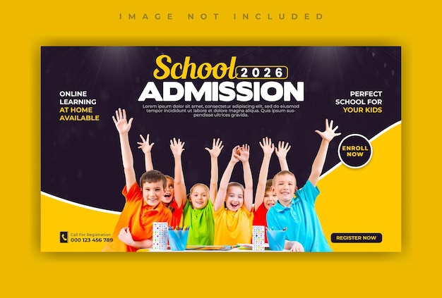 School admission social media web banner template