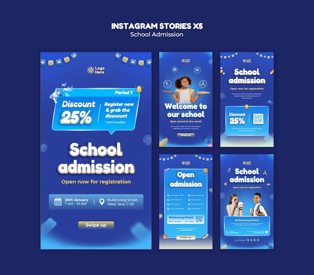 PSD school admission template design