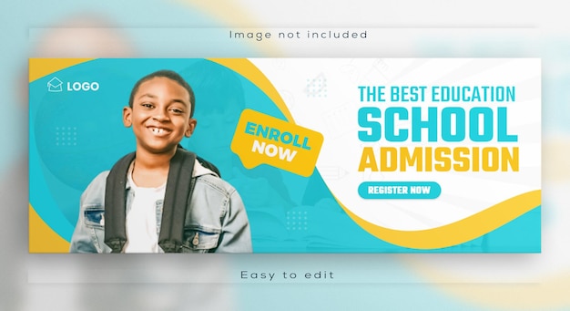 School admission web banner social media facebook cover design template