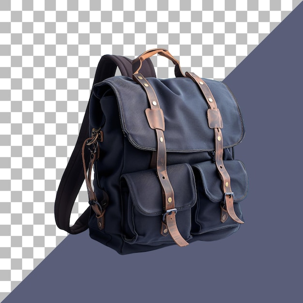 PSD school backpack isolated on transparent background