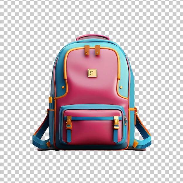 school bag on transparent background