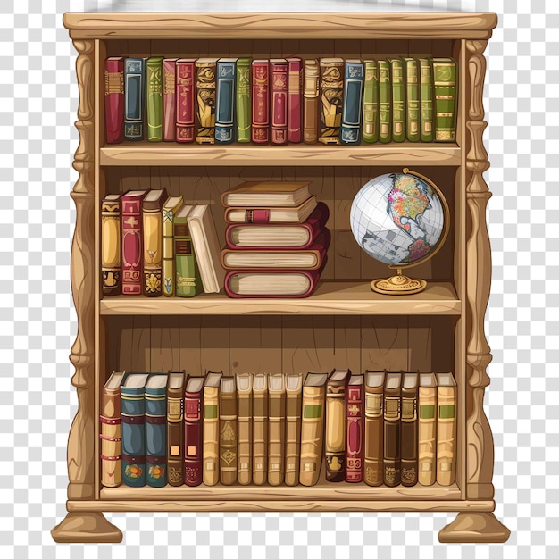 PSD school bookshelf back to school kidson transparent background