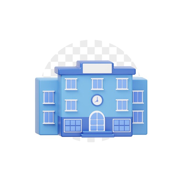 School Building 3D Icon