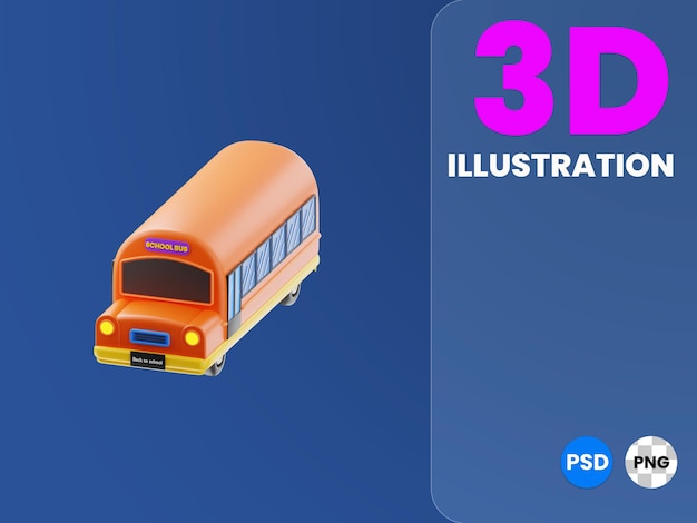 School bus 3D Illustration Render