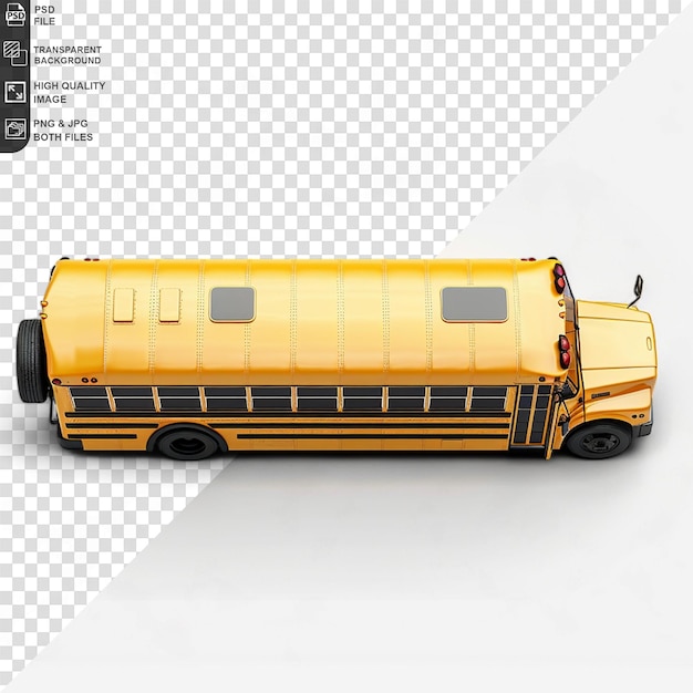 PSD a school bus on a transparent background