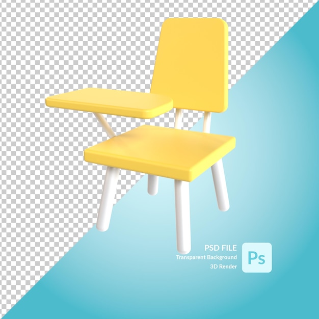 school chair 3d illustration rendering