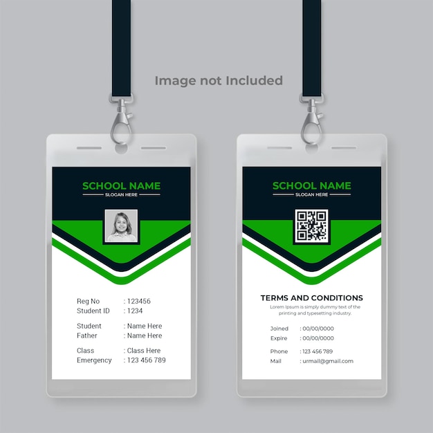 PSD school college student id card design psd template