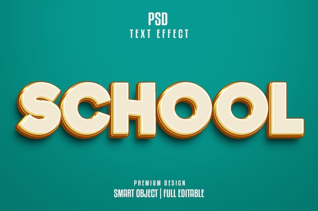 School editable 3d text effect psd