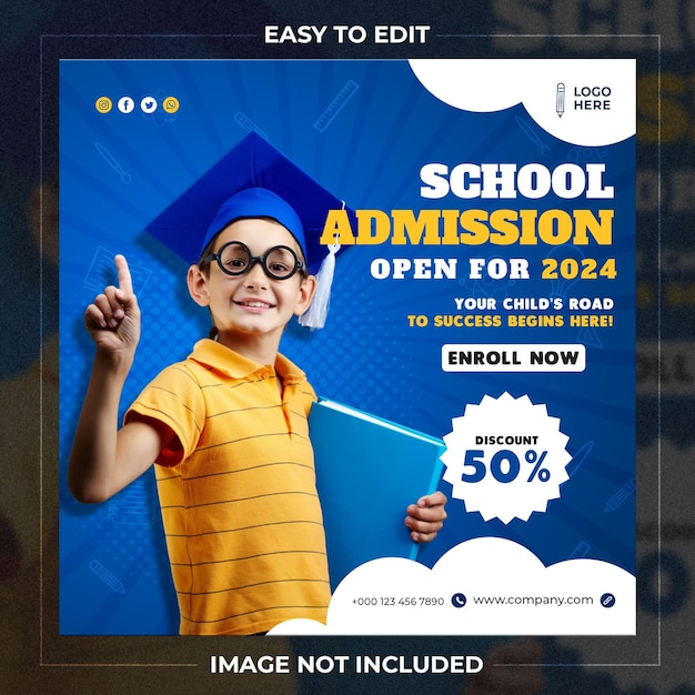 School education admission social media post amp web banner