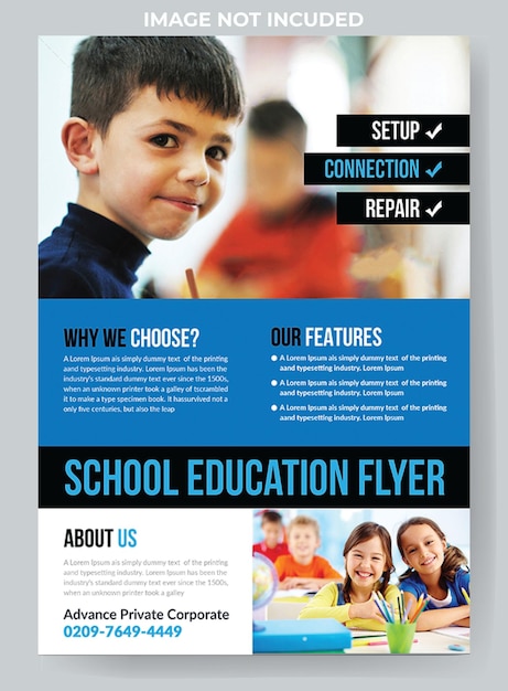 PSD school education flyer template