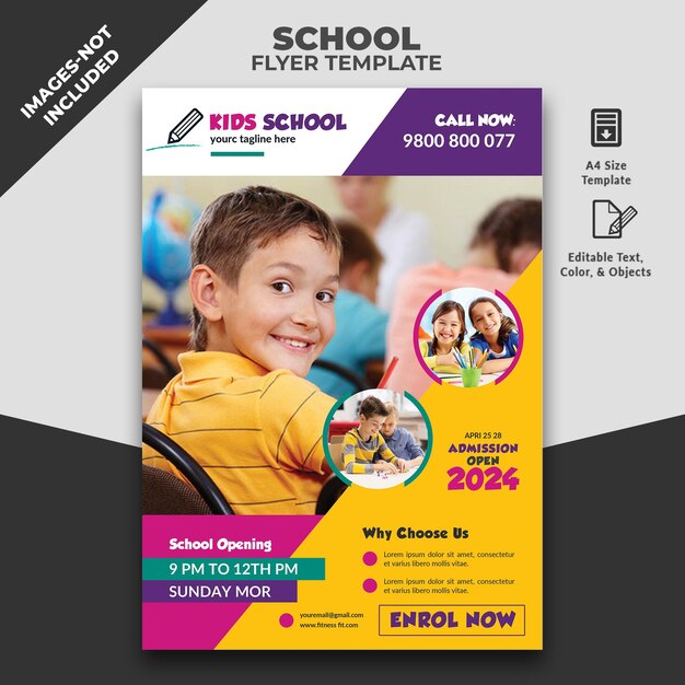 PSD school flyer template