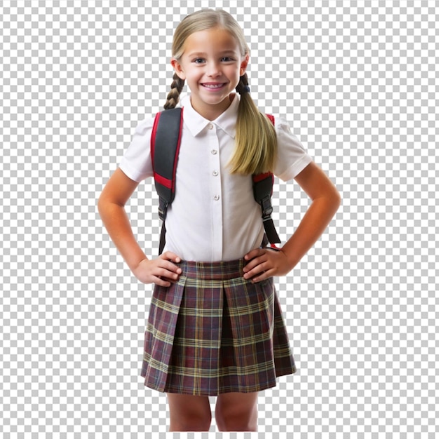 school girl on white background