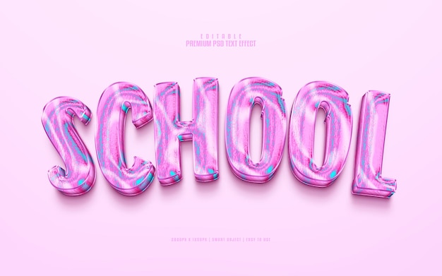 School liquid editable premium psd text effect