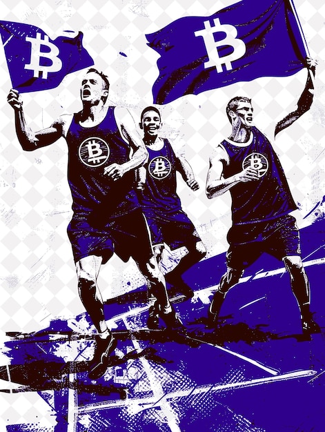 School Sports Team With a Bitcoin Sponsor Bitcoin Logo on Un Flat Illustration Background Design