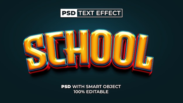 School Text Effect Curved Style Editable Text Effect