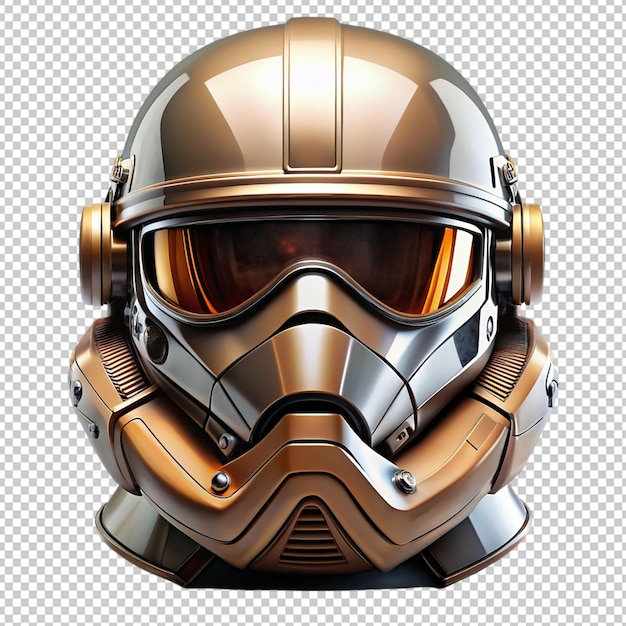 PSD sci fi futuristic full helmet on transparent background