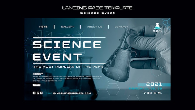 Science event landing page