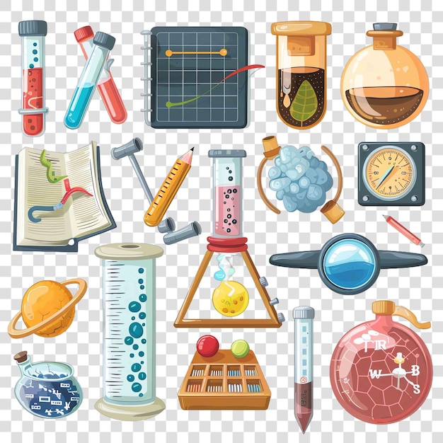 PSD science kit transparent background vector elementon transparent background